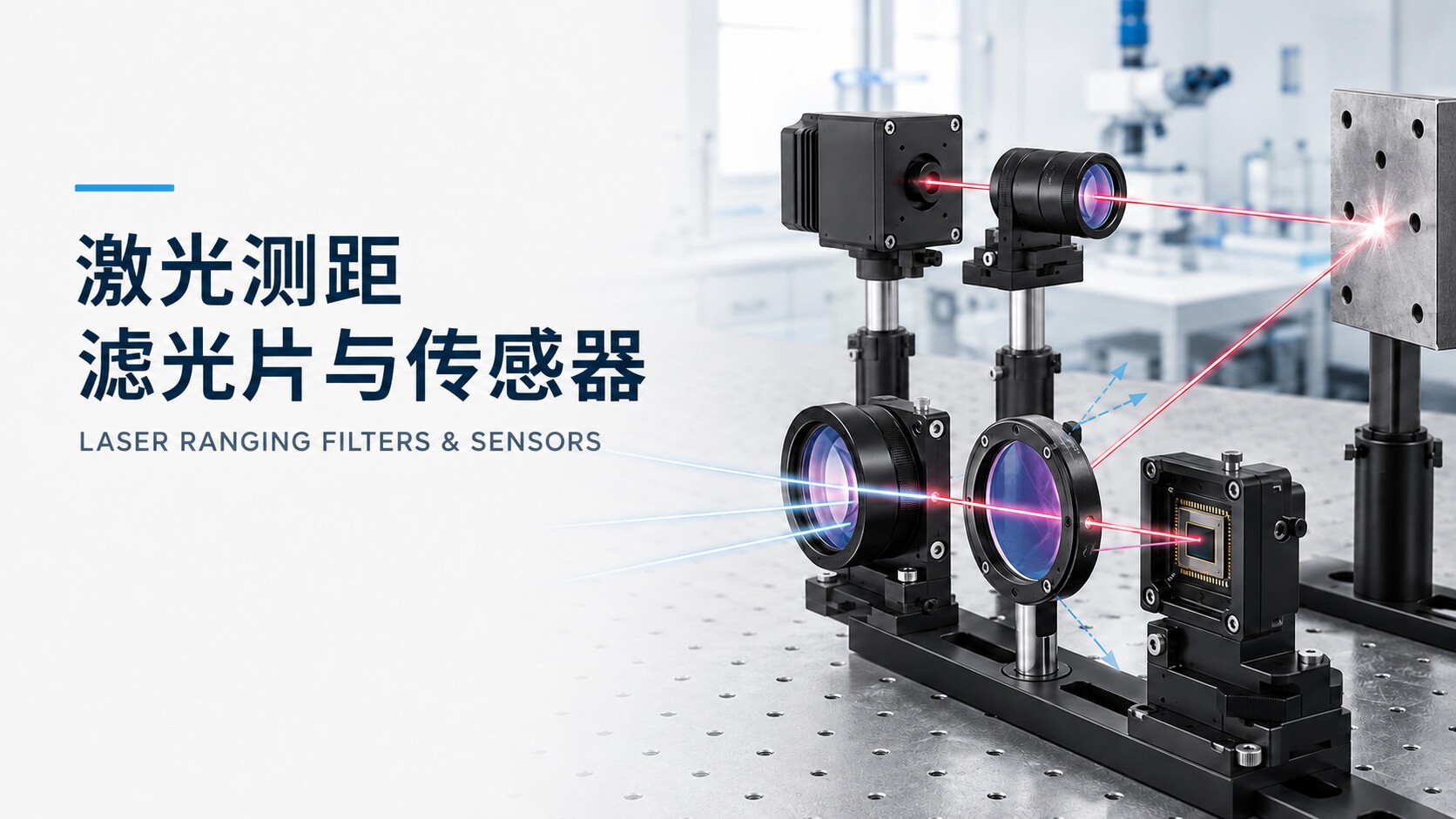 激光測(cè)距濾光片與傳感器接收光路示意圖